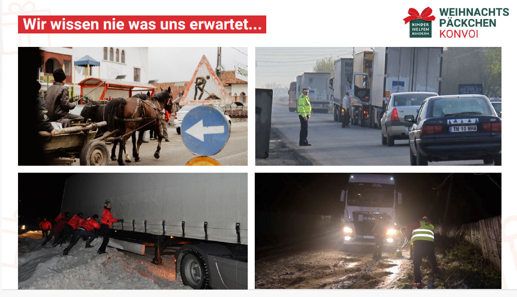 Der Weihnachtspäckchenkonvoi auf weiten Reisen
